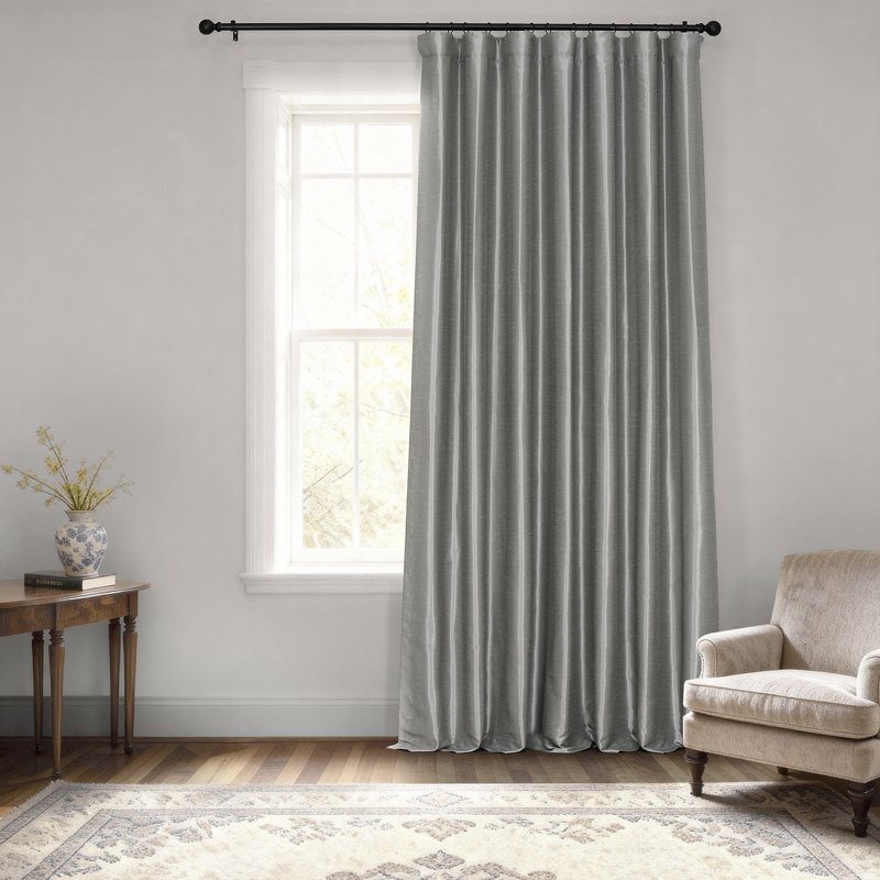 Panneau de rideau simple occultant et isolant en polyester Jetset , 100 po x 84 po, Gris tempête