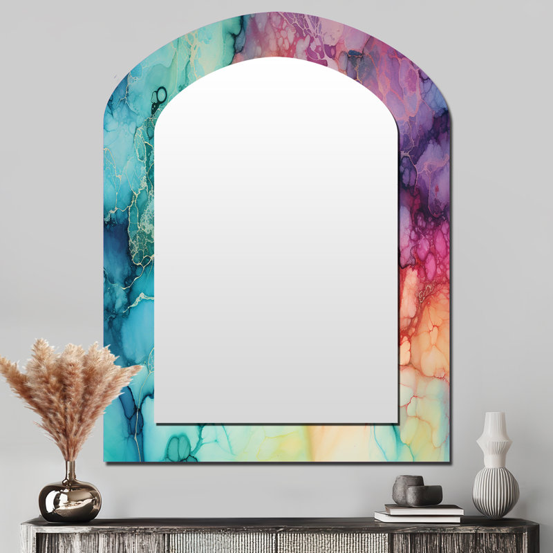 Miroir mural bleu sarcelle Borealis, 43 po x 33 po