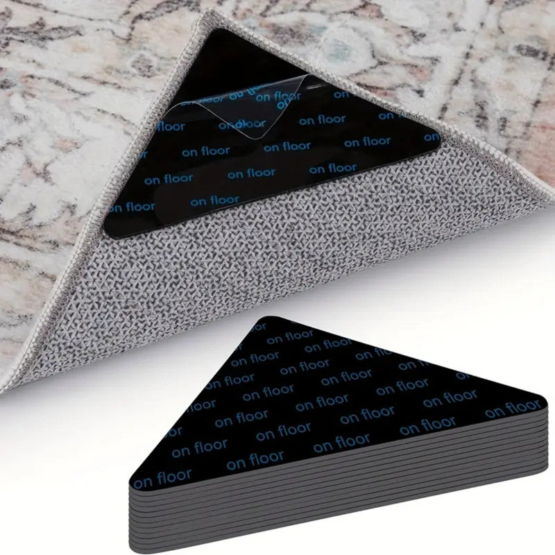 16 autocollants antidérapants triangulaires plats de 4 PC * 4 pouces pour tapis de toutes sortes