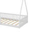 Lit simple en bois avec clôture-2020481926