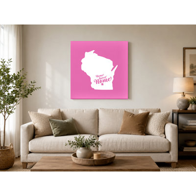 Home Sweet Milwaukee — Wisconsin State Silhouette — Canvas Wall Art