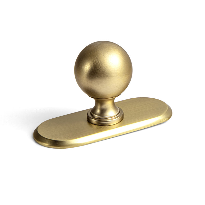 Solid Round Knob With Backplate(G021) Multipack, Brushed Gold