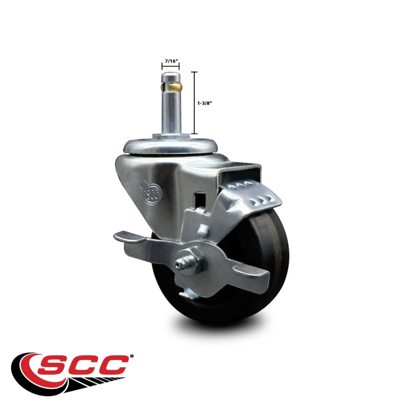 Grip Ring Stem Caster with Brake