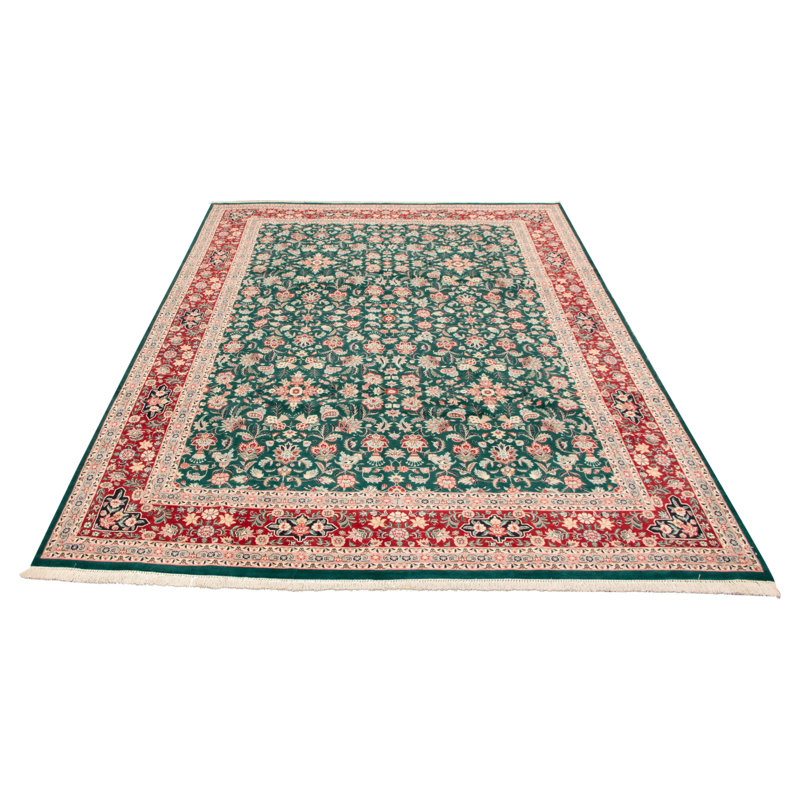 Tapis en laine vert 9 pi 1 po x 12 pi 4 po "one-of-kind" à la main-noué la 2010 Beneduce