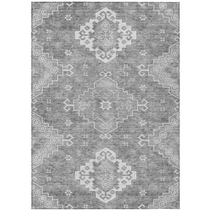Tapis intérieur lavable 9 pi x 12 pi ivoire Medallion