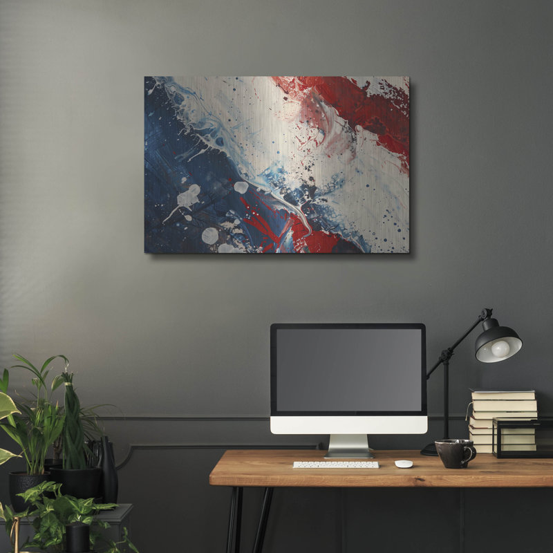 Ivy Bronx «Red White And Blue» par Andreas Magnusson, art mural en métal, H 24 po x l 36 po