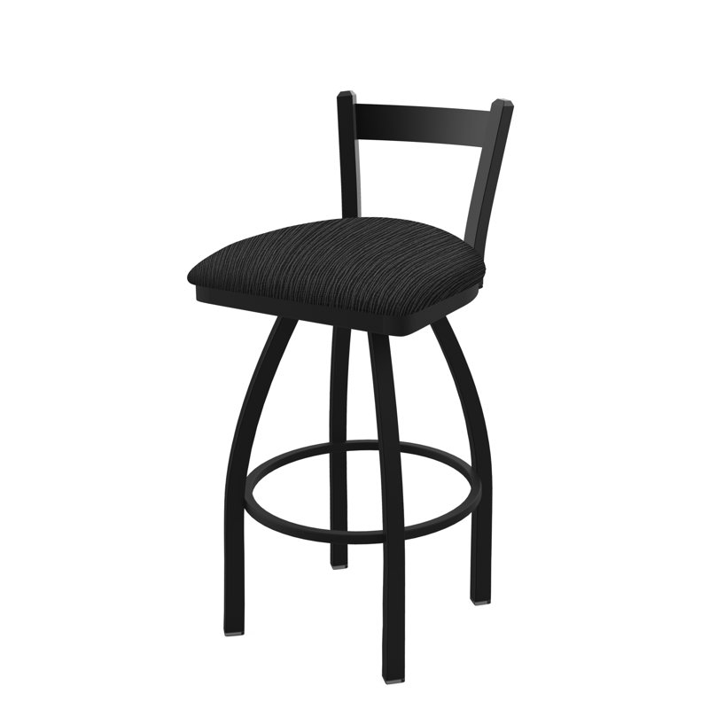 821 Catalina Low Back Swivel Bar Stool, Black Wrinkle, Counter Stool (25" Seat Height), Graph Coal