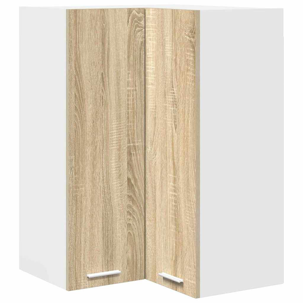 Vidaxl Hanging Cabinet Riga Sonoma Oak And White 57 X 57 X 80 Cm