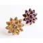 Rond de serviette en métal mauve à strass mauve, ensemble de 4-879936184