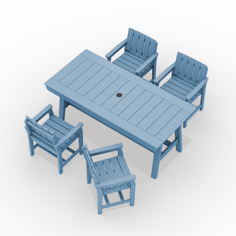 Table de salle à manger d'extérieur en PEHD 67,91 po, Marine