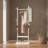 70.87-inch Tall Space-Saving Freestanding Coat Rack with 4 Hooks, Classic White Solid Wood