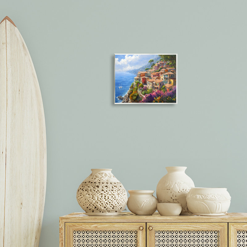 Plaque murale «Coastal Seaside Village View», design par Franklyn Gregory