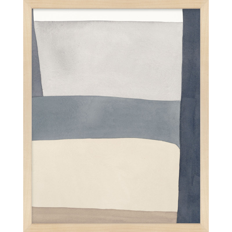 «Tout en bleu profond» par Julia Balfour - Art mural encadré, H 20 po x l 16 po x P 1,25 po, Papier encadré brun