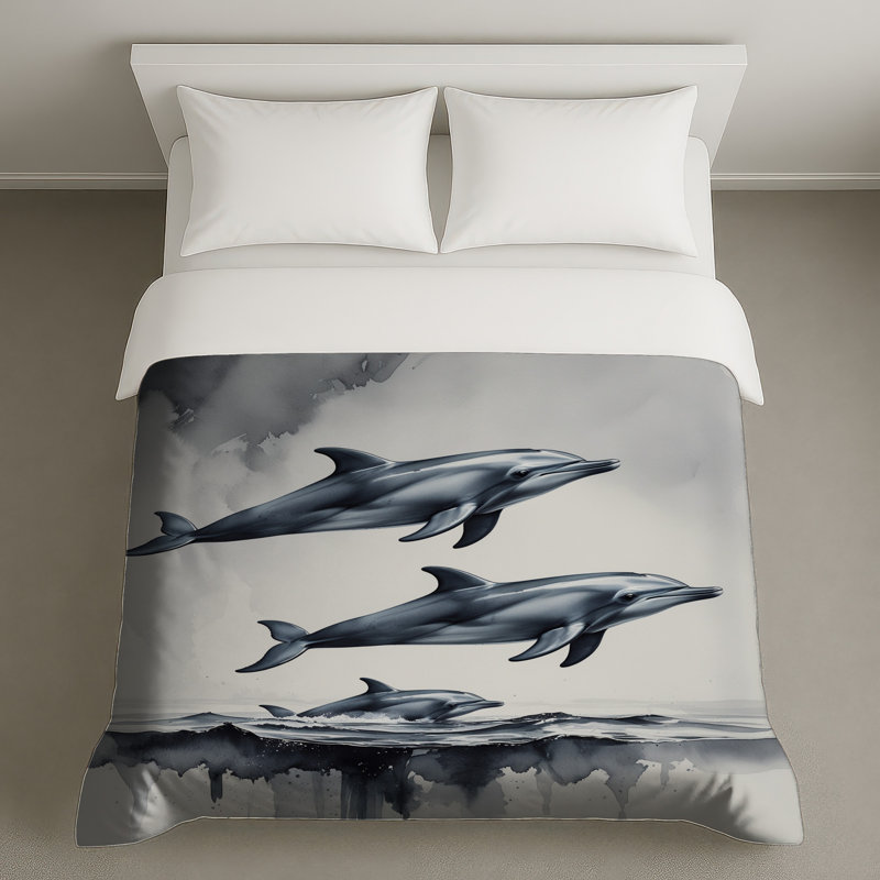 Housses de couette avec dauphins, Lit simple