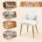 Teddy Fabric Vanity Chair With Backrest And Pillow, Cute Small Cozy Desk Chair No Wheels,Comfy Makeup Ch With Ajustable Gold Legs-702129581