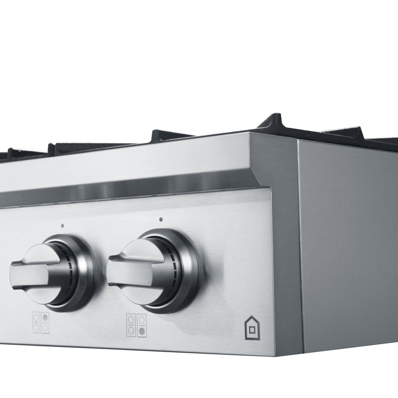 Ancona 48" Black Gas 8 Burner Cooktop