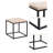 Square Solid Wood End Table Side Table Metal Base-2259073