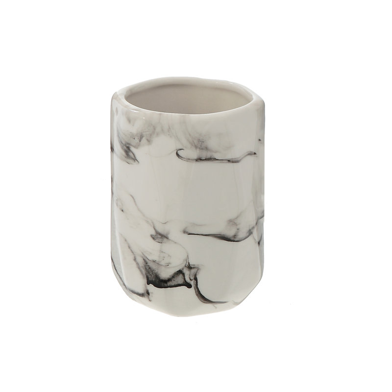Verre en céramique (marbre blanc) - ensemble de 2