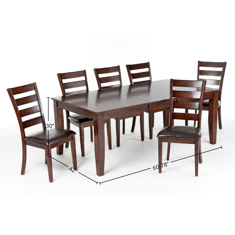 Extendable Solid Wood Base Dining Table, Brown