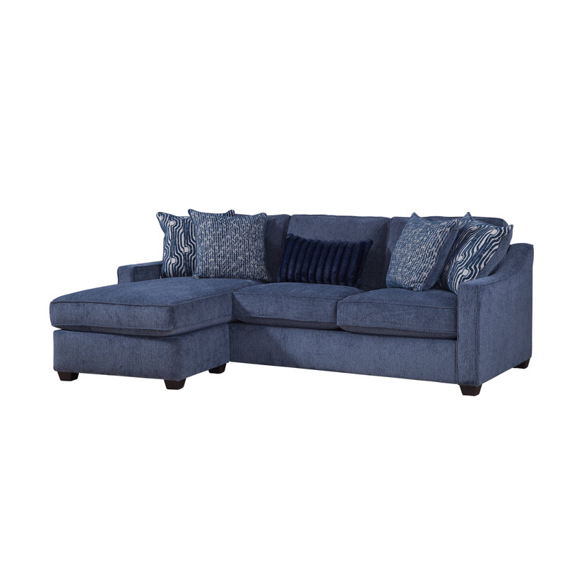 Canapé d'angle réversible Cherisse, Polyester marine