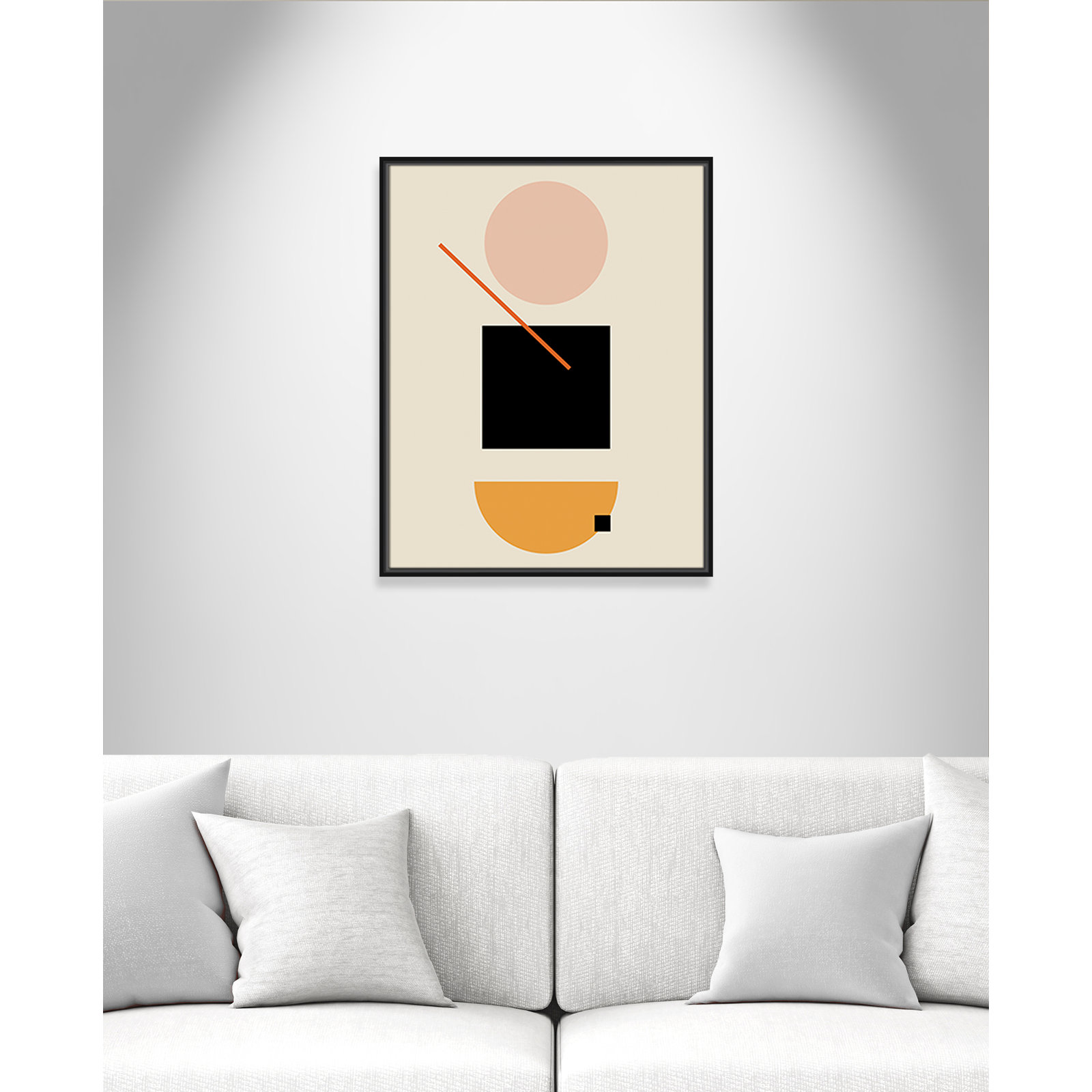 Simple Shapes Print, 29.5" H x 23.5" W x 2" D, Black Framed