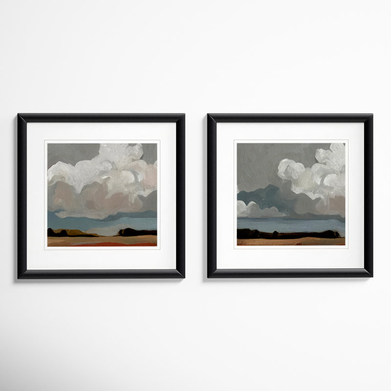 «Cloud Formation I», ensemble de 2 reproductions encadrées, Cadre noir