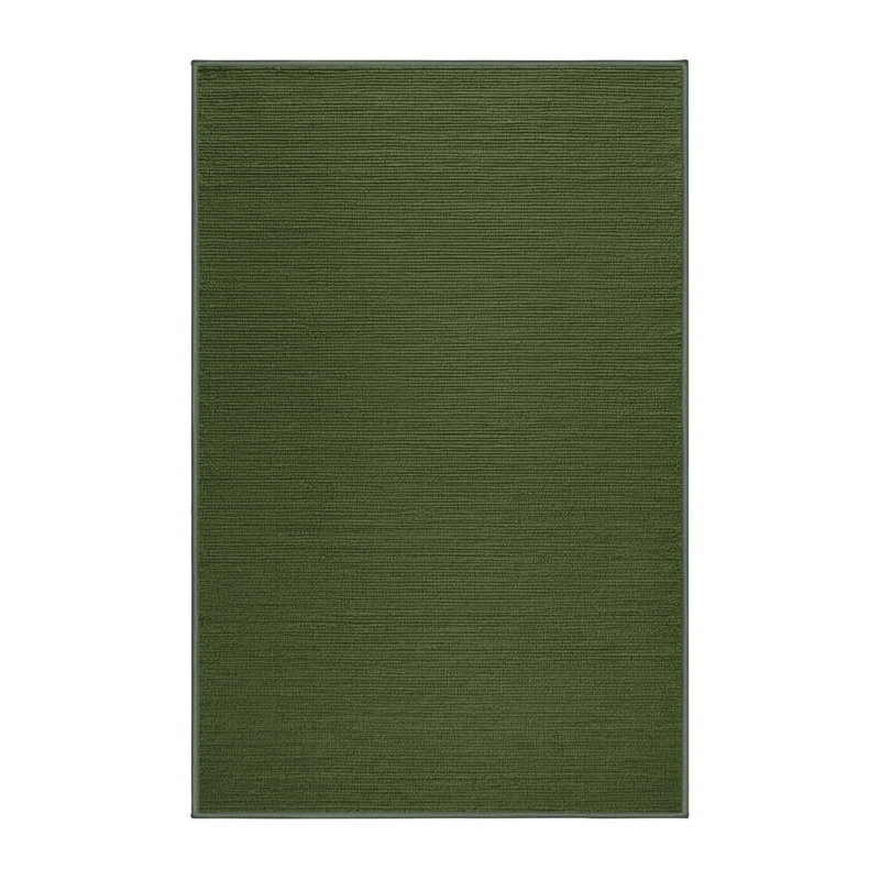 Machine Washable Solid Green Area Rug, Rectangle 8' x 12'