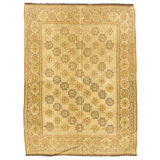 Hand Knotted Wool Area Rug in Beige And Multi
