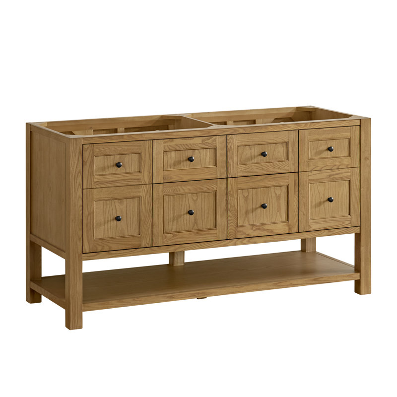 Breckenridge 59.88'' W Double Bathroom Vanity Base, Light Natural Oak
