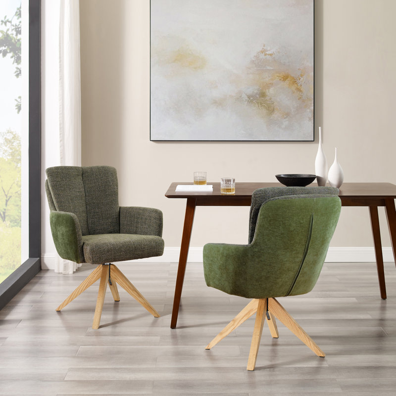 Ensemble de 2 chaises de bureau Bernab, Vert