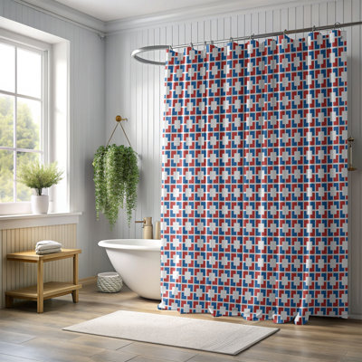 Rideau de douche 1 pièce bourgogne céruléen 0100