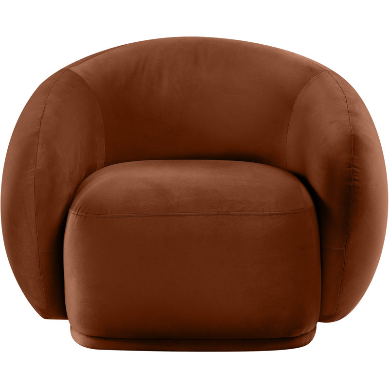 Chaise en velours Emery, Velours cognac