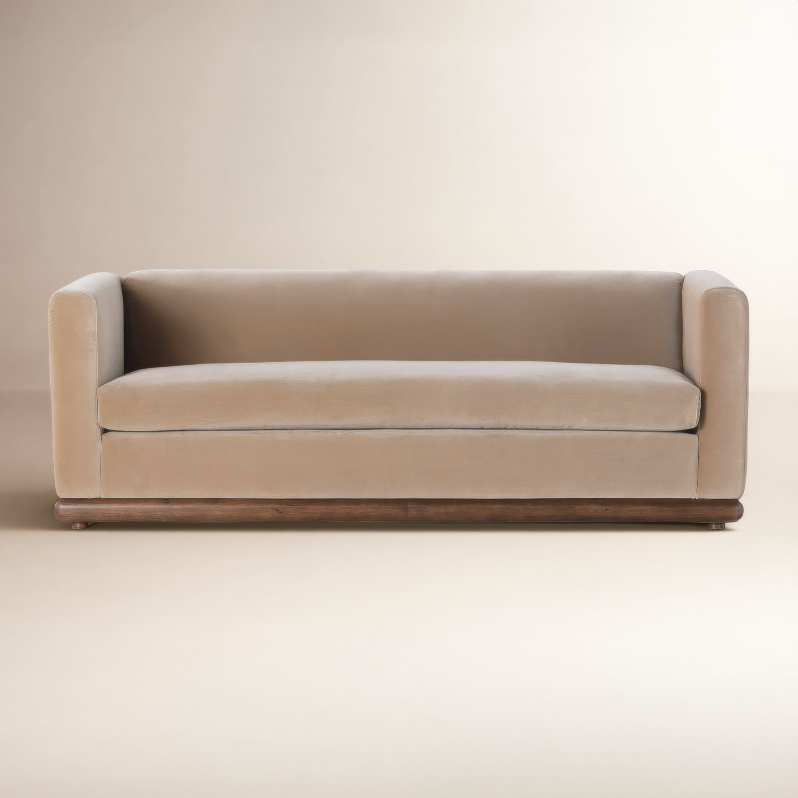 Jianna 83" Velvet Sofa, Surrey Taupe Velvet