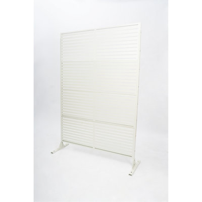 H 70,87 po x l 46,06 po, écran d'intimité en métal blanc, cloison de patio autoportante à lattes, décor de maison de bord de mer et de plage, cloison de pièce intérieure et de solarium, aire de jeu pour enfants et balcon pour terrasse pour animaux de compagnie