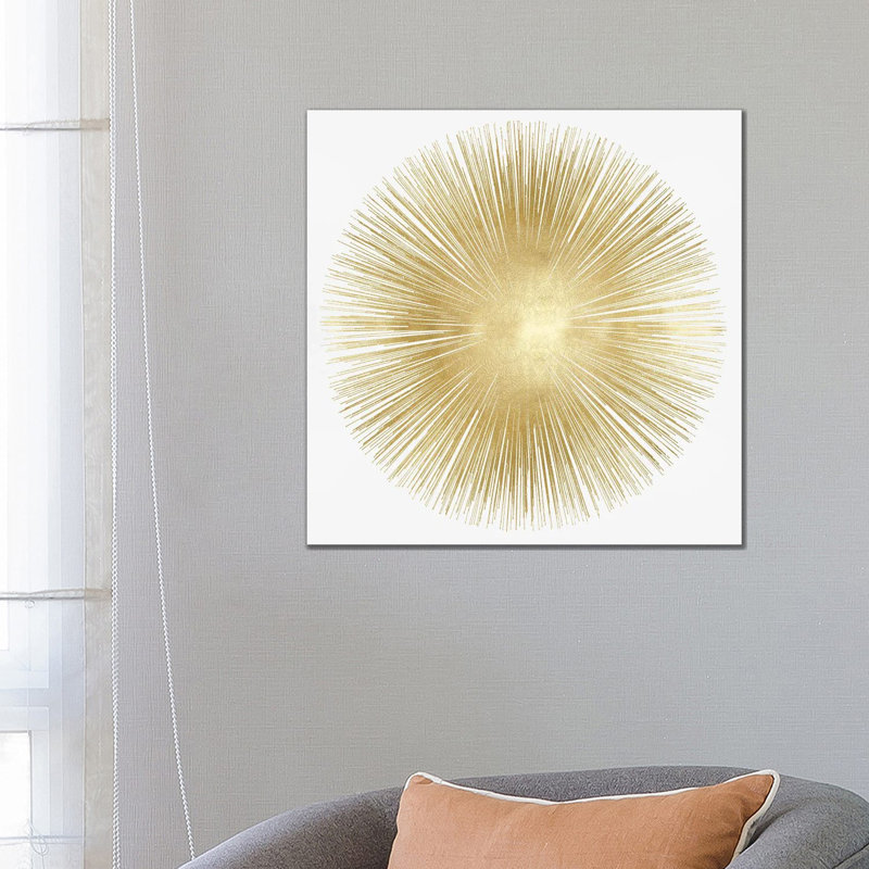 Silver Sunburst On Blue I by Abby Young - Wrapped Canvas Gallery-Wrapped Canvas Giclée, Gold