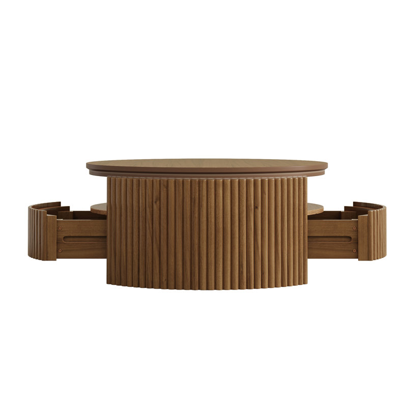 Table basse ronde avec rangement