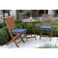 Ensemble de patio bistro 3 pièces avec coussins en bois d'eucalyptus