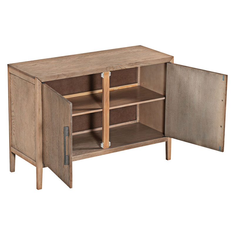 Buffet en bois avec 2 portes, Beige