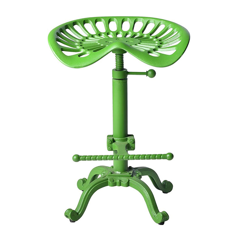 Elinna Swivel Adjustable Height Counter Stool with Metal Frame, Green