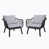 Coussin gris / cadre noir est en rupture de stock