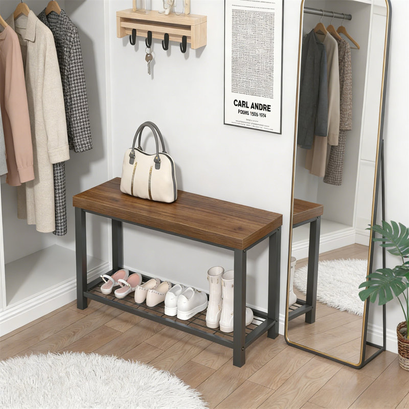 Premium Wooden Shoe Cabinet For Home, Walnut