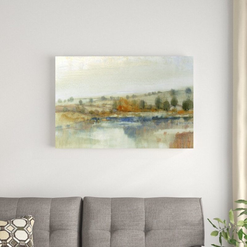 «River Bank I» par Timothy O 'Toole - peinture sur toile tendue, H 24 po x l 36 po