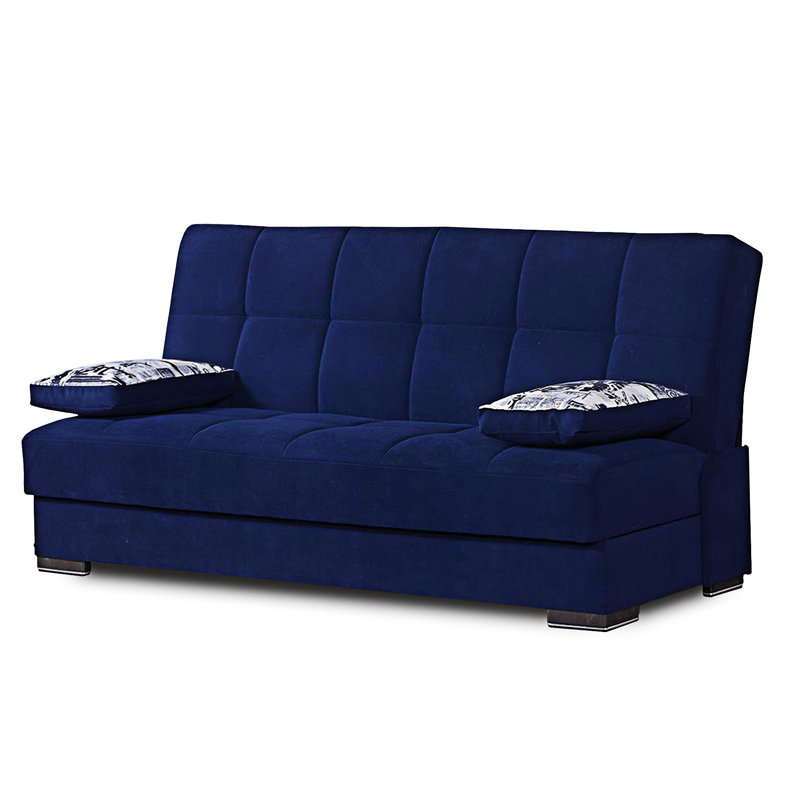 Canapé-lit rembourré convertible avec rangement, Bleu