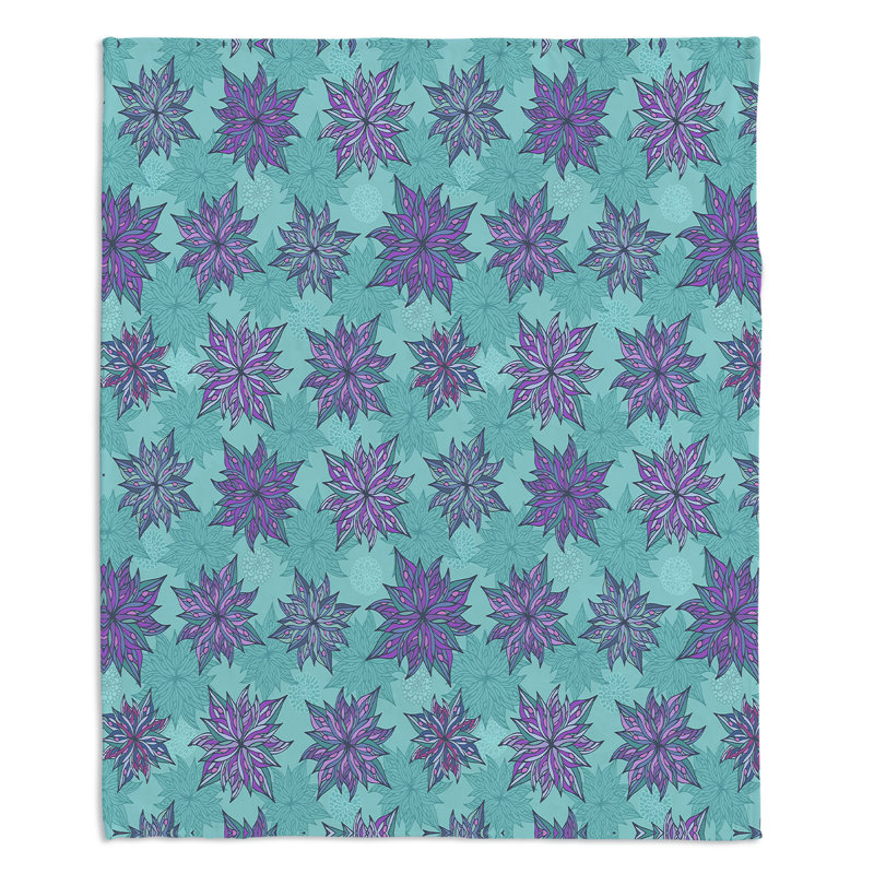 Couverture sherpa doux fleurs décoratives, l 68 po x L 80 po
