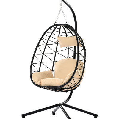 Hanging Egg Chair For Single Person: 100% Handmade, Soft Cushion, Fits Various Spaces Modern Patio Swing Chair: Water Low Maintenance. For Outdoor
