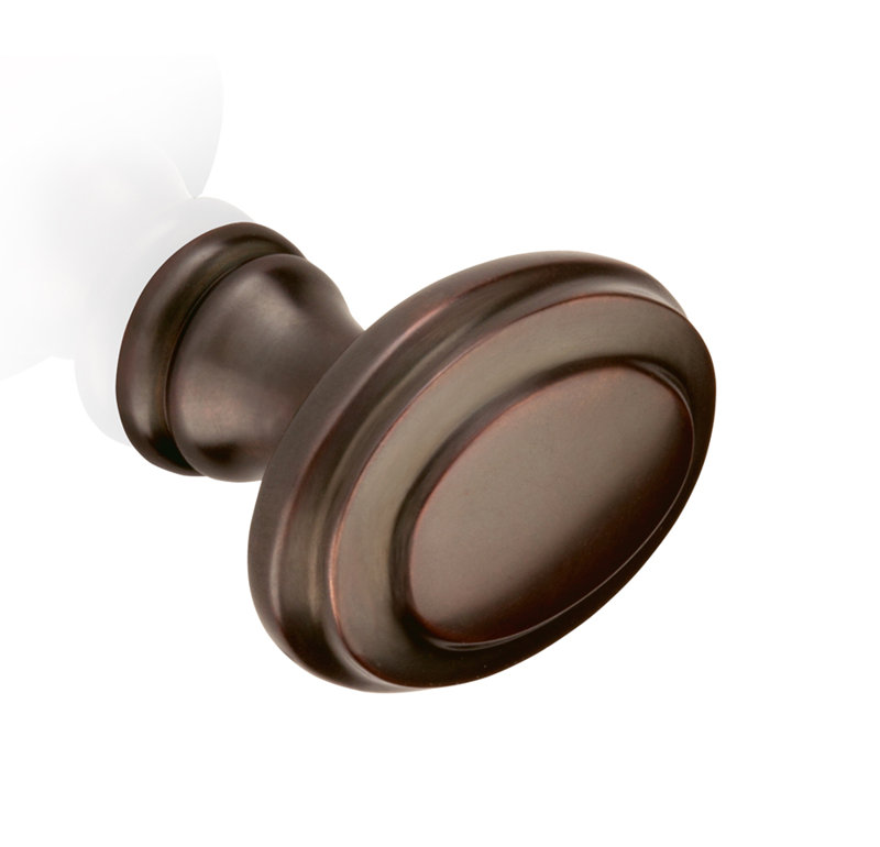 Poignée ronde Queen's, H 1,5 po x l 1,25 po x P 1,25 po, Chrome patiné
