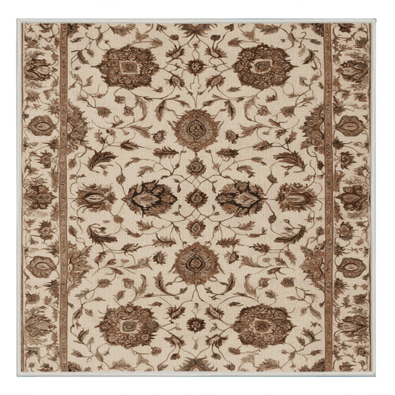 Machine Washable Persian Beige Area Rug, Square 3'
