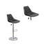 2 x tabourets de bar réglables en ébène, base moderne, sièges recouverts de cuir ciré, 2 unités, cuir, réglable, finition