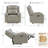 Genuine Leather Zero Wall Power Recliner with Adjustable Headrest-855428984