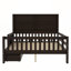 Lit plateforme double avec tableau noir, tiroirs et tablettes de rangement en bois massif, conception amusante et peu encombrante-48881556-48881558